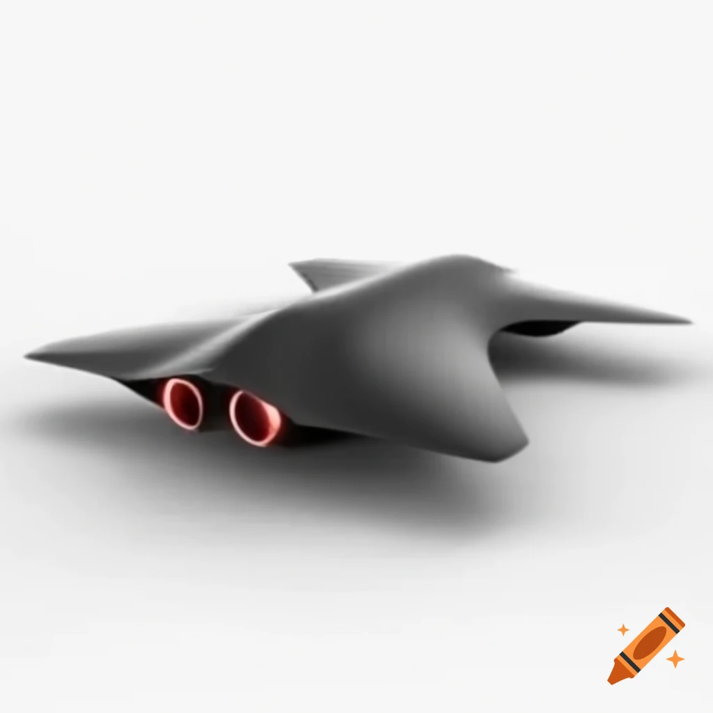 Futuristic tailless delta-wing stealth drone with matte black design