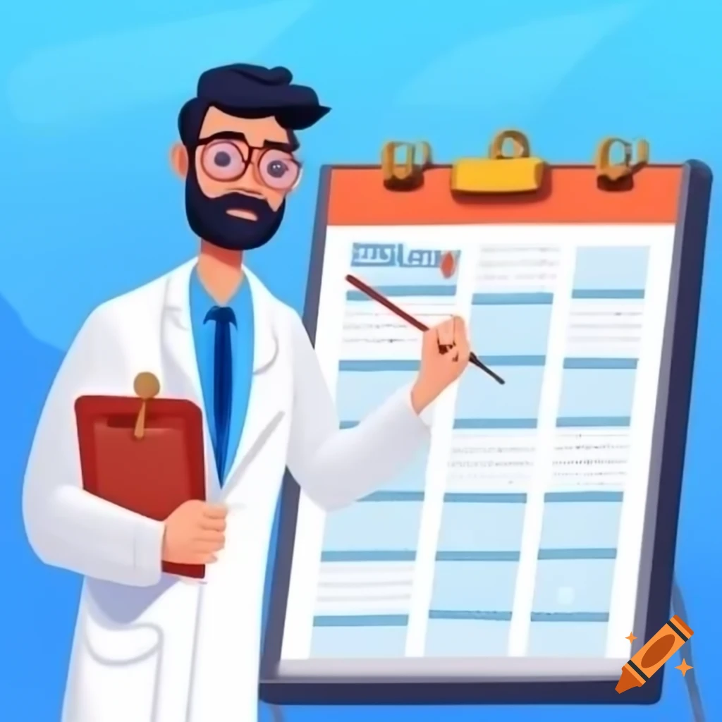Scientist reviewing weekend calendar with clipboard