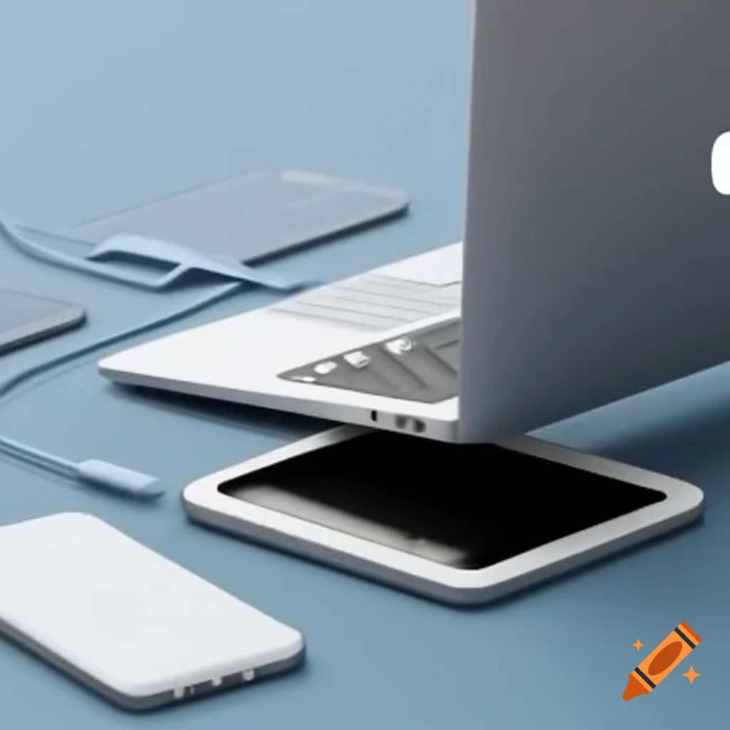 MacBook with charging pad for other devices
