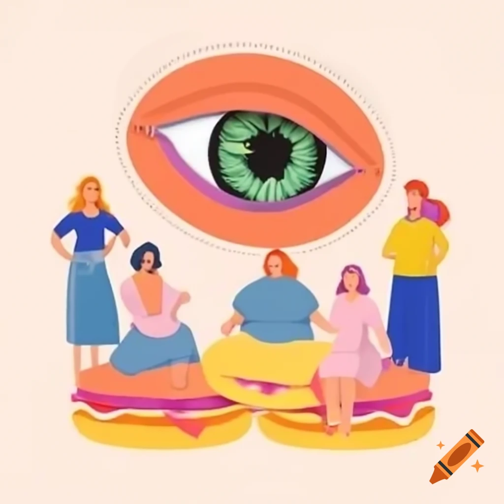Group of six women enjoying burgers together