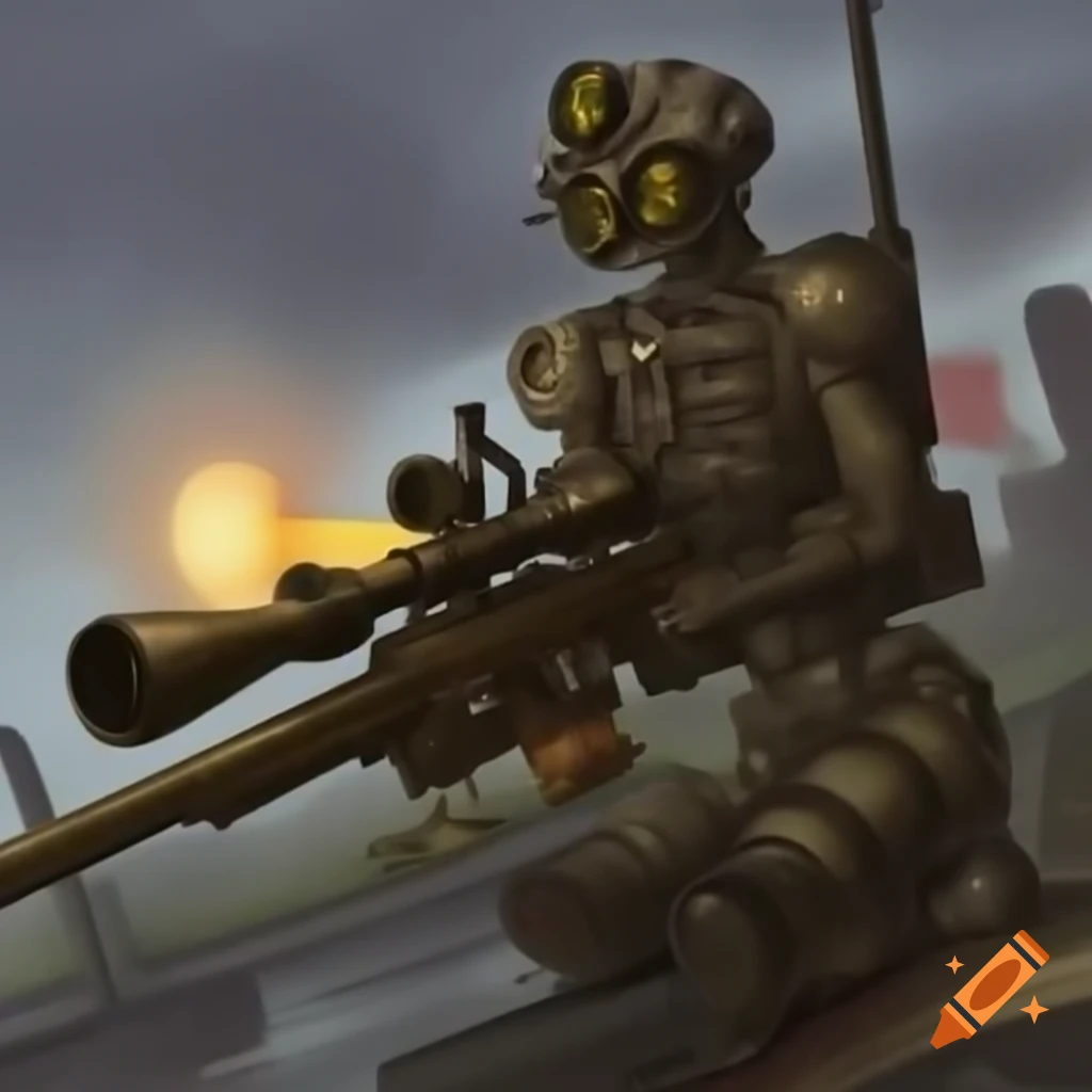 Clockwork sniper design featuring intricate gears and mechanisms