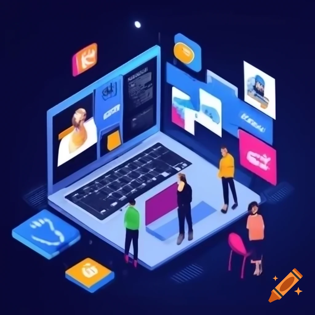 Digital marketing workspace with laptop displaying personalized ads for ...