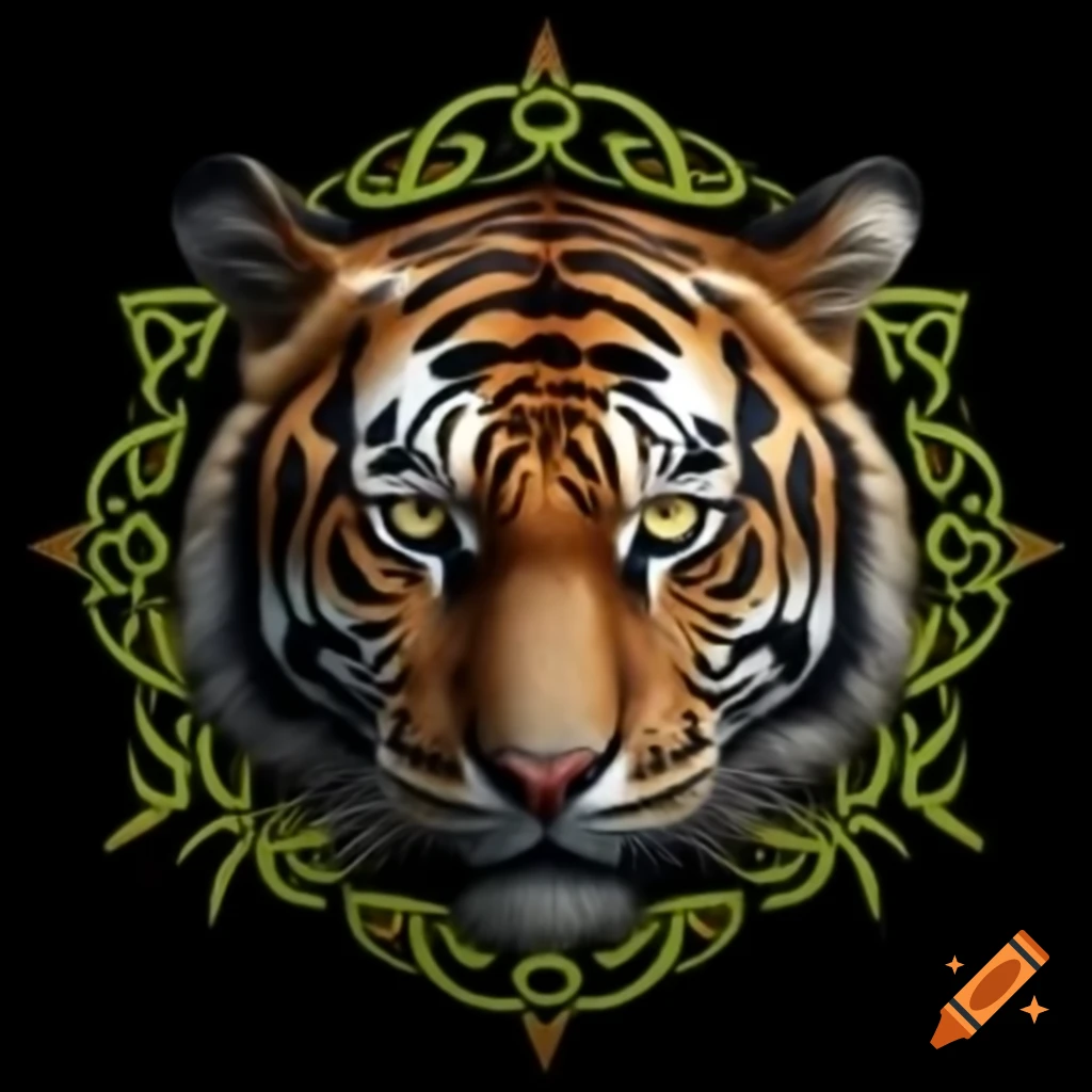Celtic art featuring a tiger design