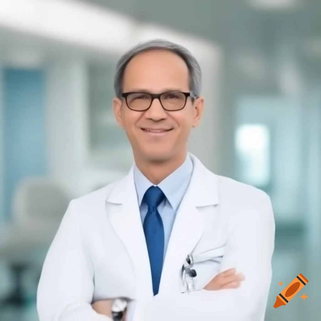 A doctor dressed in white attire