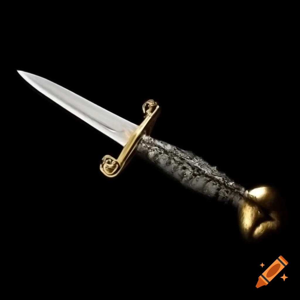 Beautiful silver dagger with golden handle and pearl detail