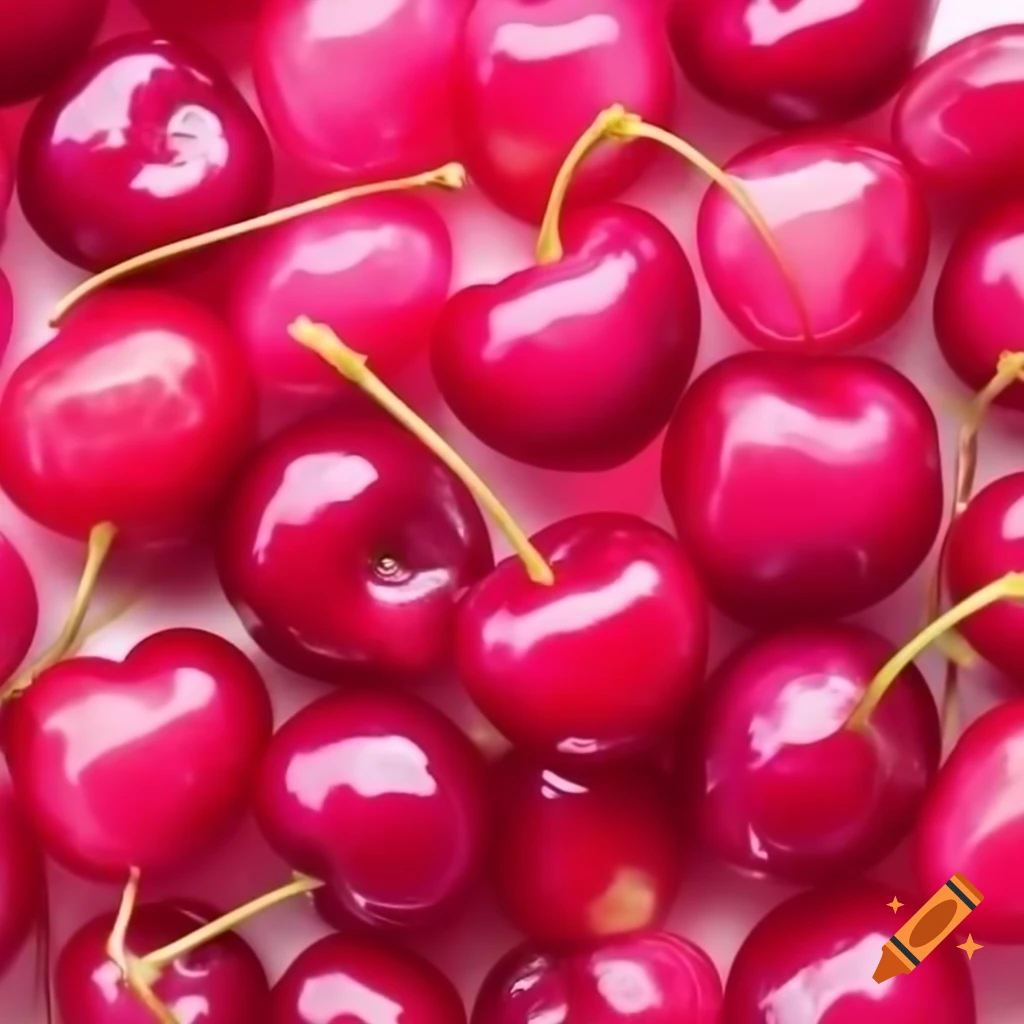 Glossy pink cherry aesthetic photo