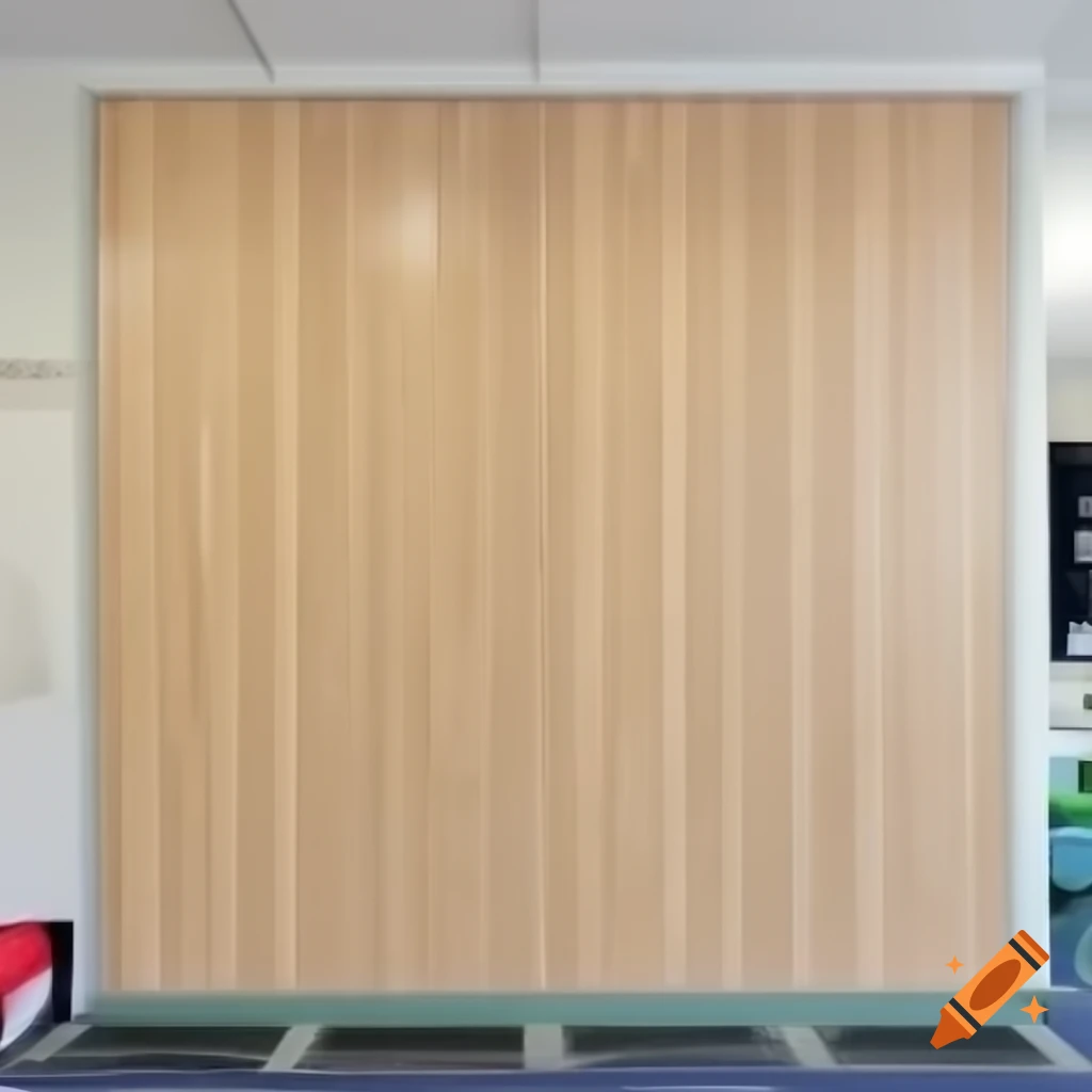 Rectangular wood laminate wall panel with aluminum frame in classroom ...