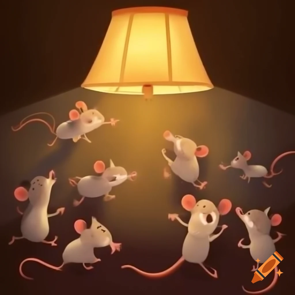 Rats and cockroaches scurrying under a lamp