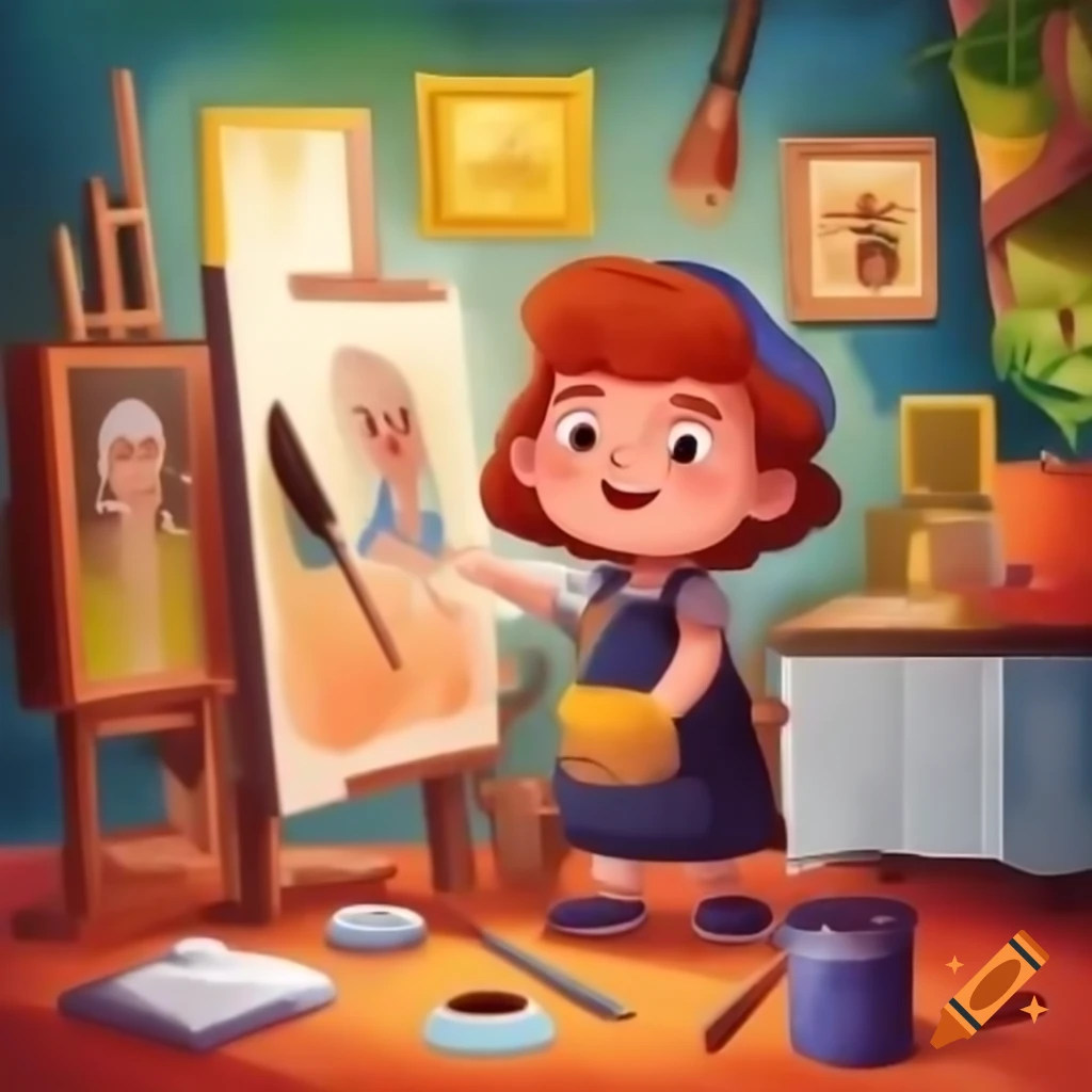 Art museum created by an 8-year-old showcasing creative artworks