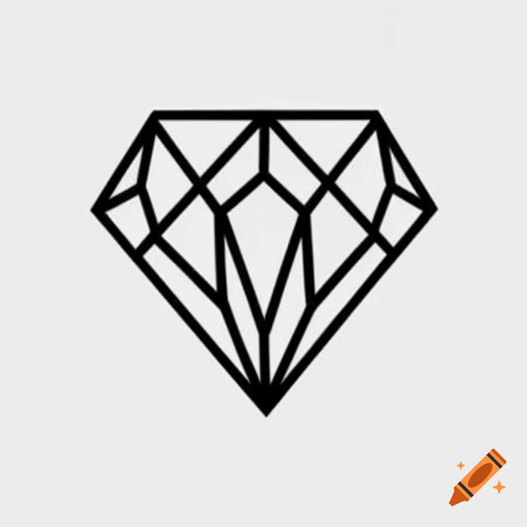 Black and white logo of fragmented diamond shape with intersecting ...