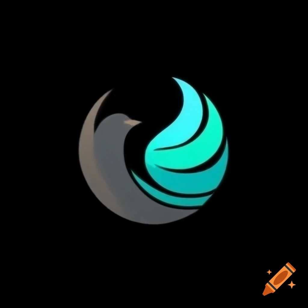 Minimalist logo featuring dark gray and turquoise phoenix silhouette