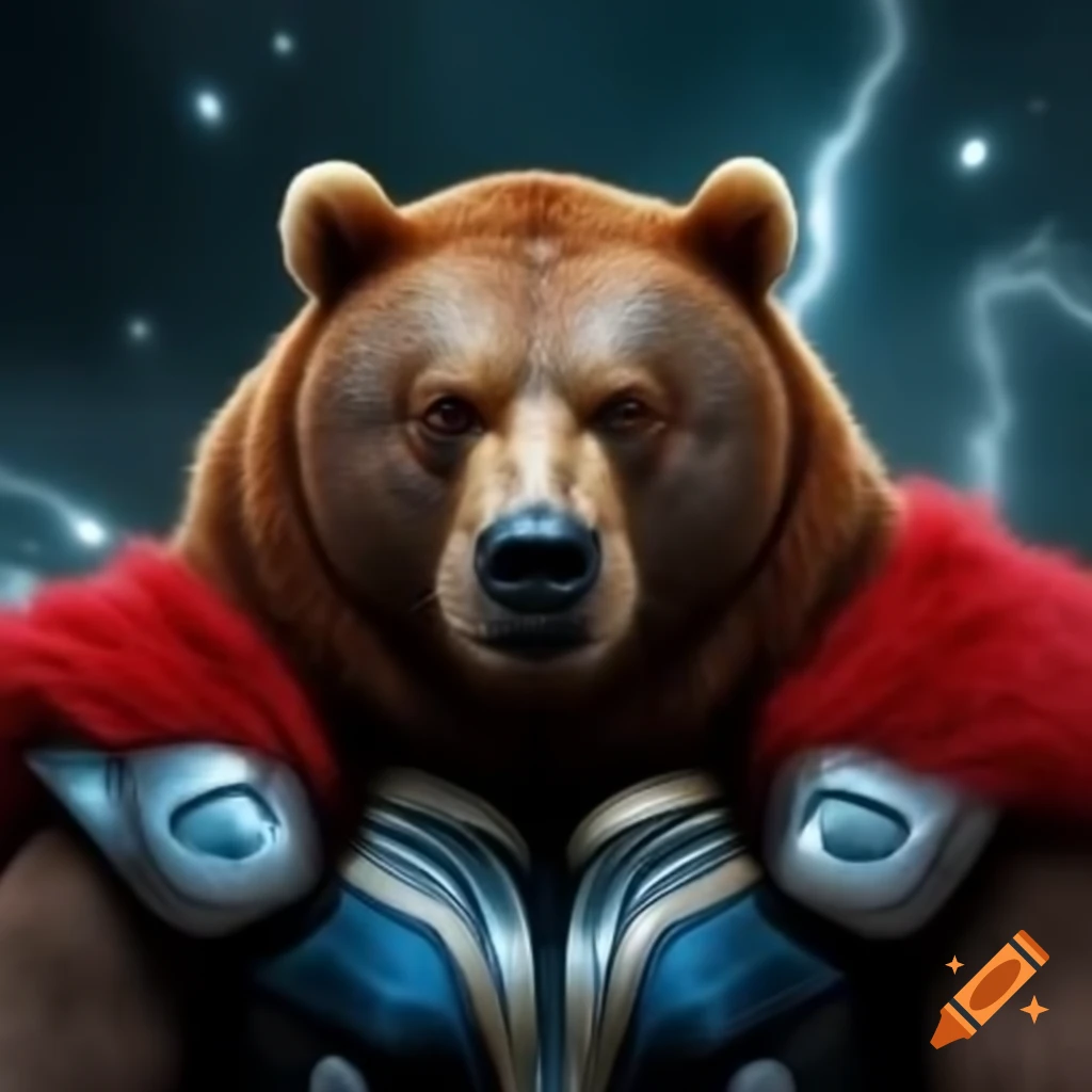Thor represented as a bear