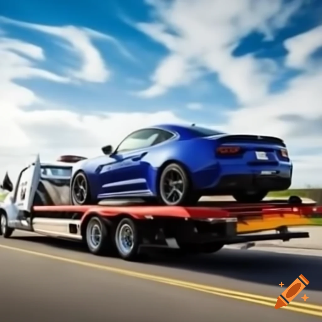 Car being towed on a roadside