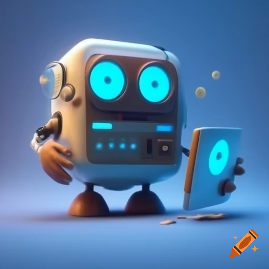 Robot programming scene depicting technology and automation