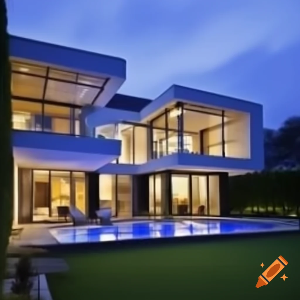Elegant villa design showcasing modern architecture