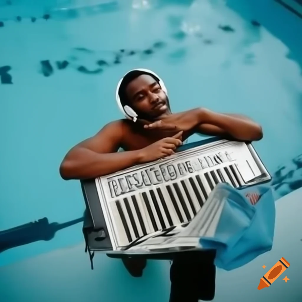 Recording music by the poolside