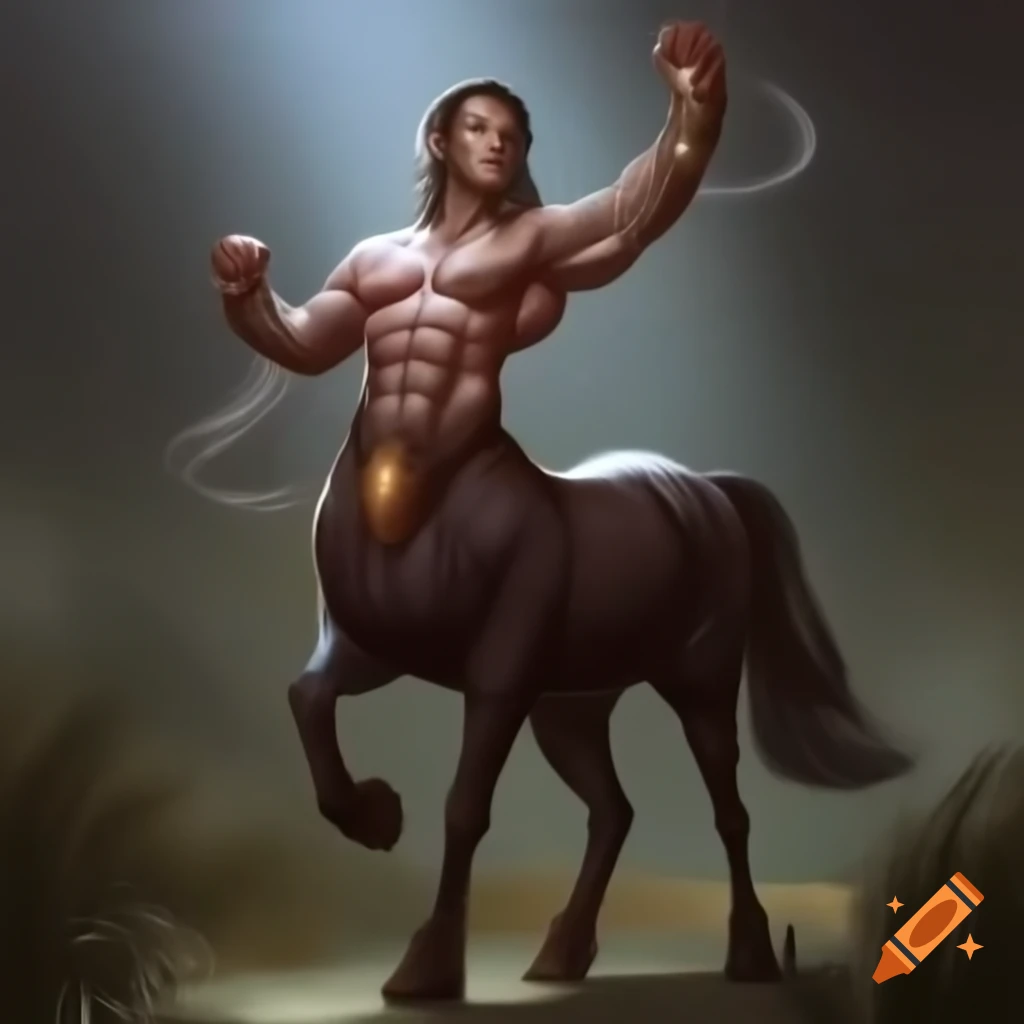 Centaur, mythical creature with upper body of a human and lower body of ...