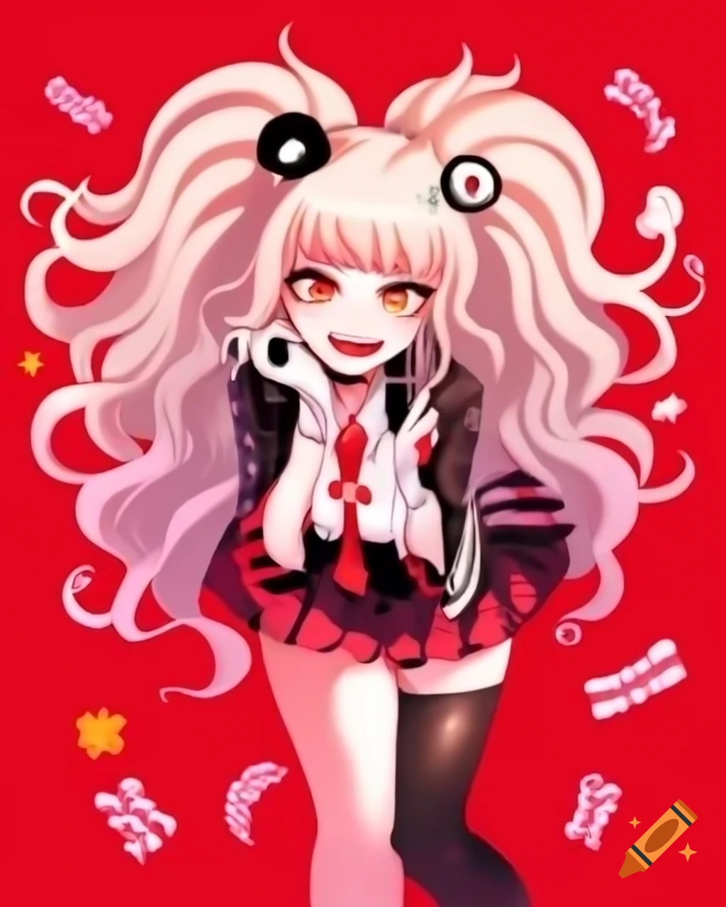Anime character Junko Enoshima in vibrant style