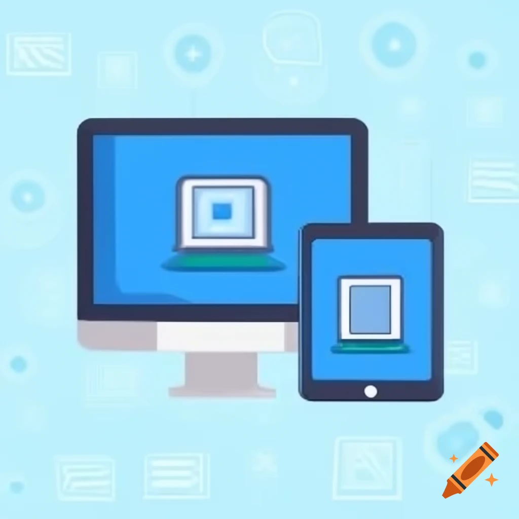 Background featuring computers and technology elements