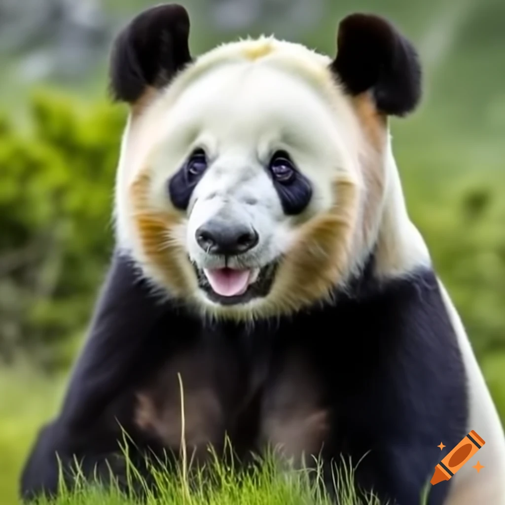 Woman embracing a realistic panda bear
