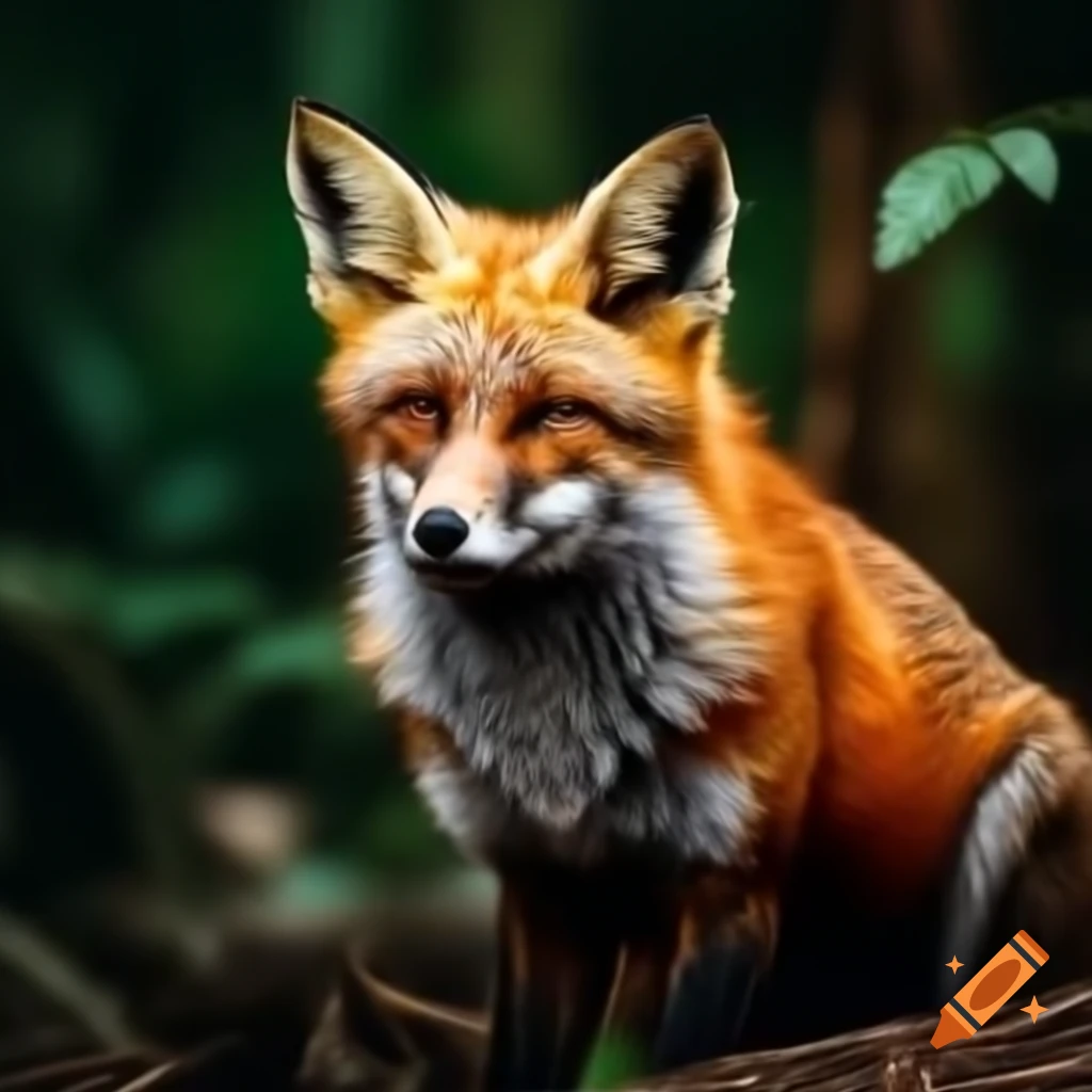 Fox in the Amazon rainforest