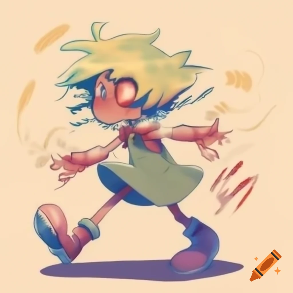 Dynamic character sketch full of personality ready for coloring
