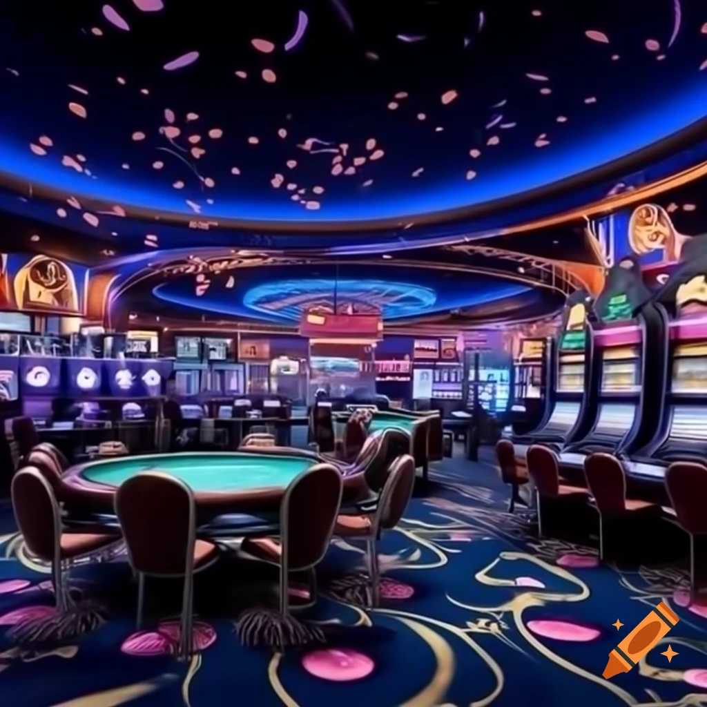 Vibrant promotional image for casino tournaments with slot machines and roulette wheels