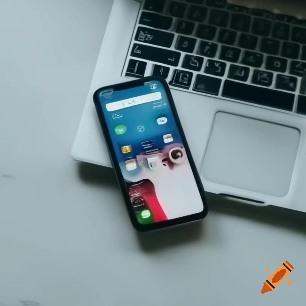 Smartphone and laptop side by side