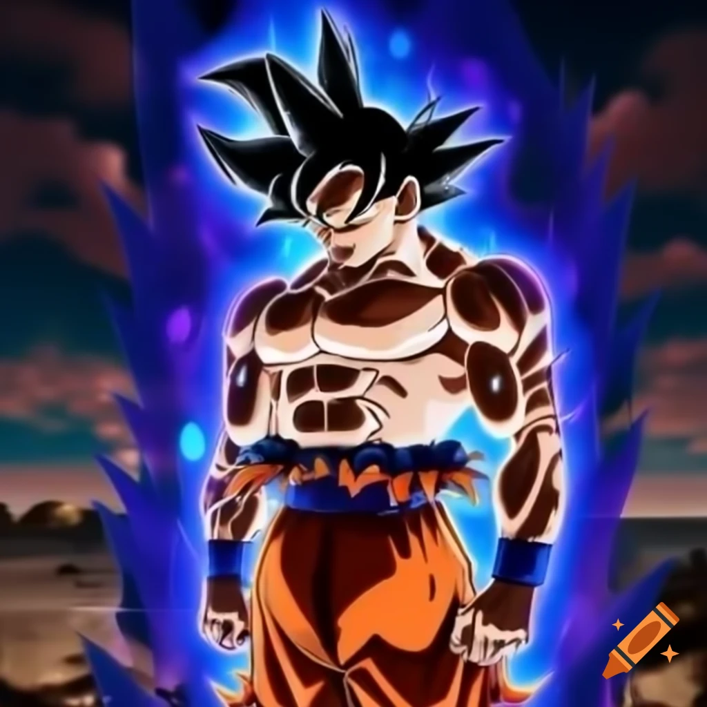 Goku in Ultra Instinct form, showcasing intense power