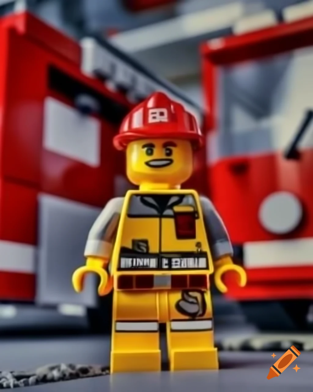 Lego firefighters in action