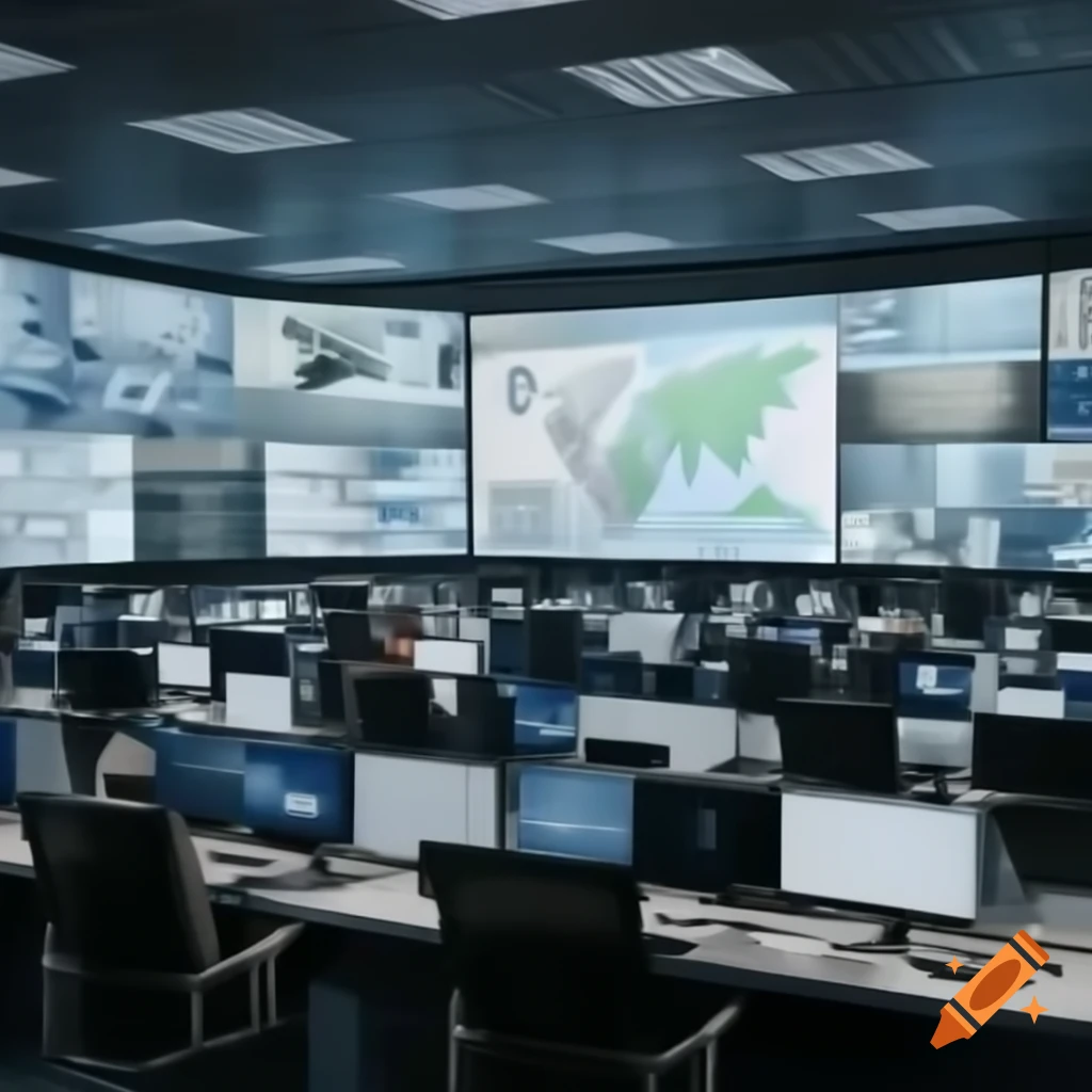 90 degree video wall displaying map with notes in government emergency operations center