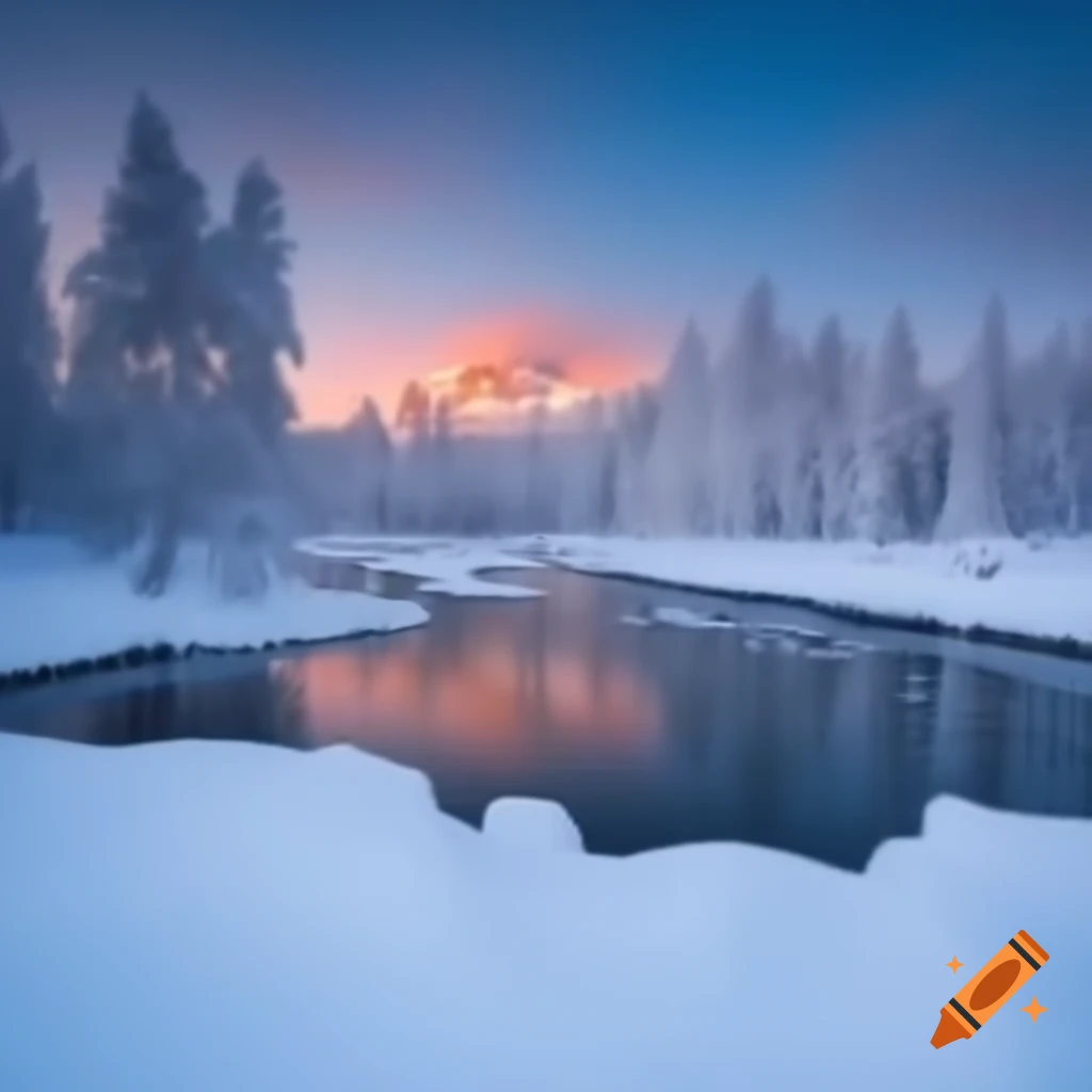 Winter landscape portraying cold atmosphere