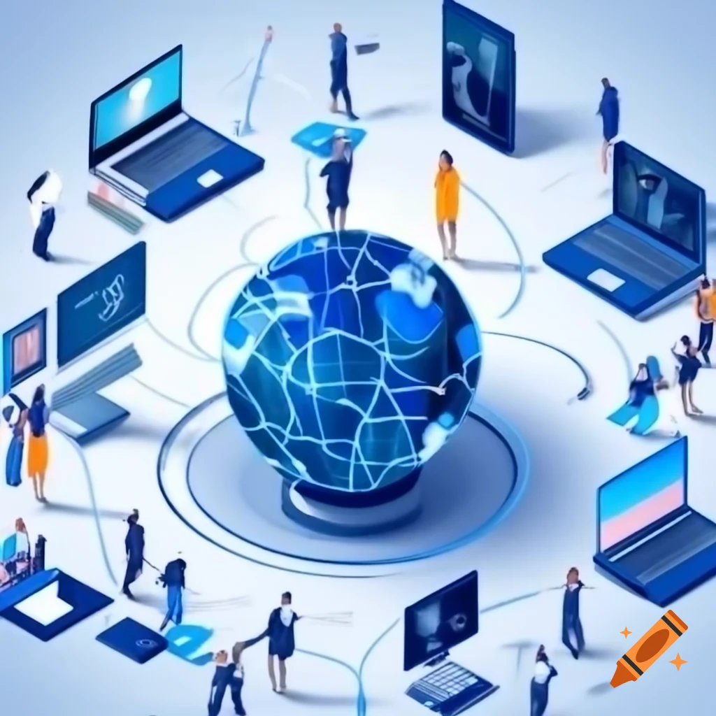 Digital globe with interconnected nodes representing the internet's ...