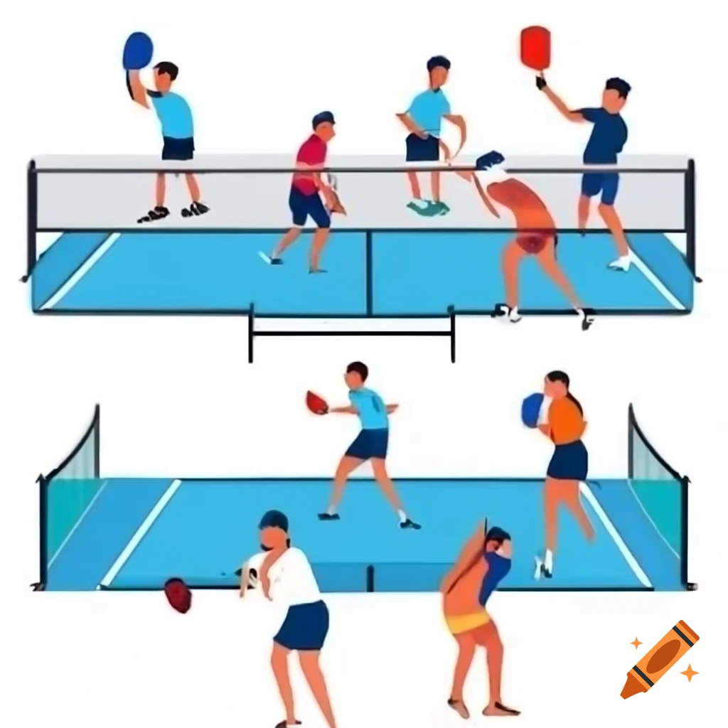 People engaged in a game of pickleball