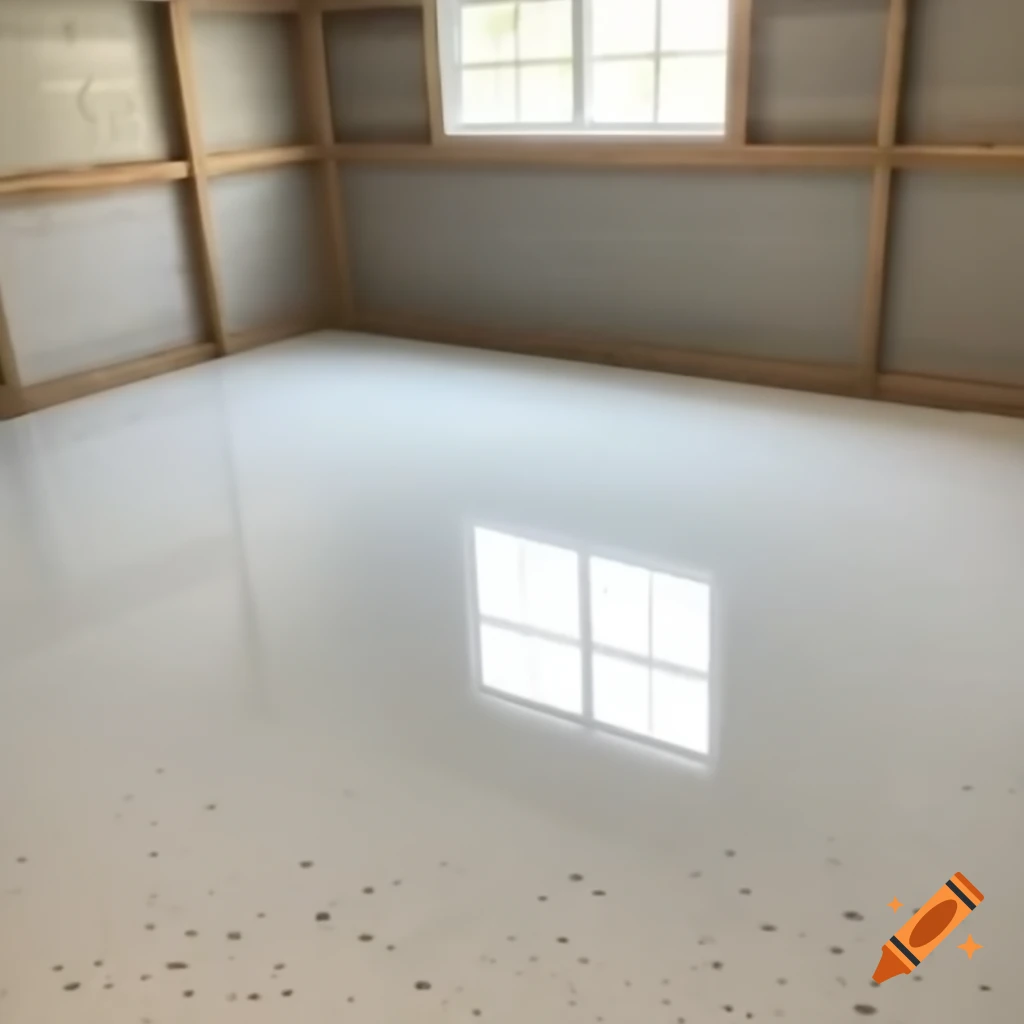 Epoxy heavy flake finish on garage floor
