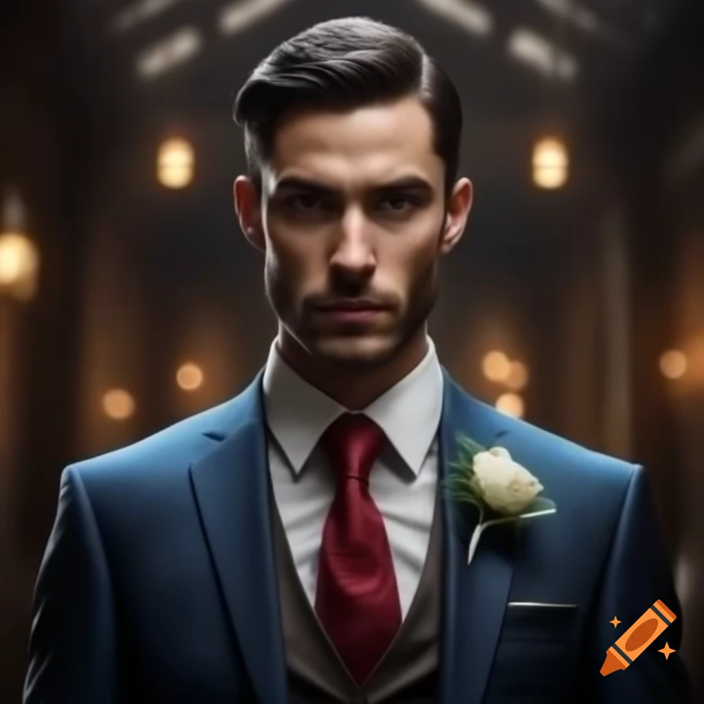 AI-generated image of a groom in wedding attire
