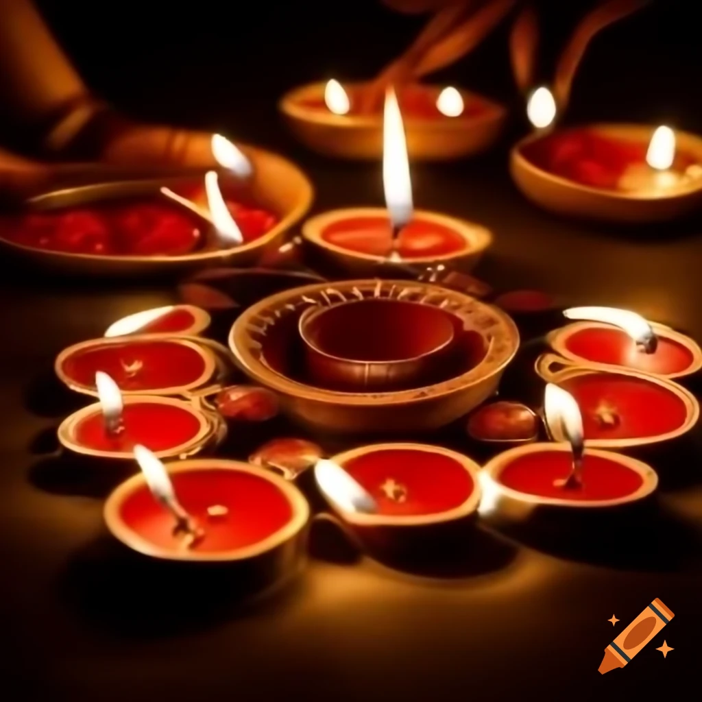 Celebration of Diwali festival with lights and decorations