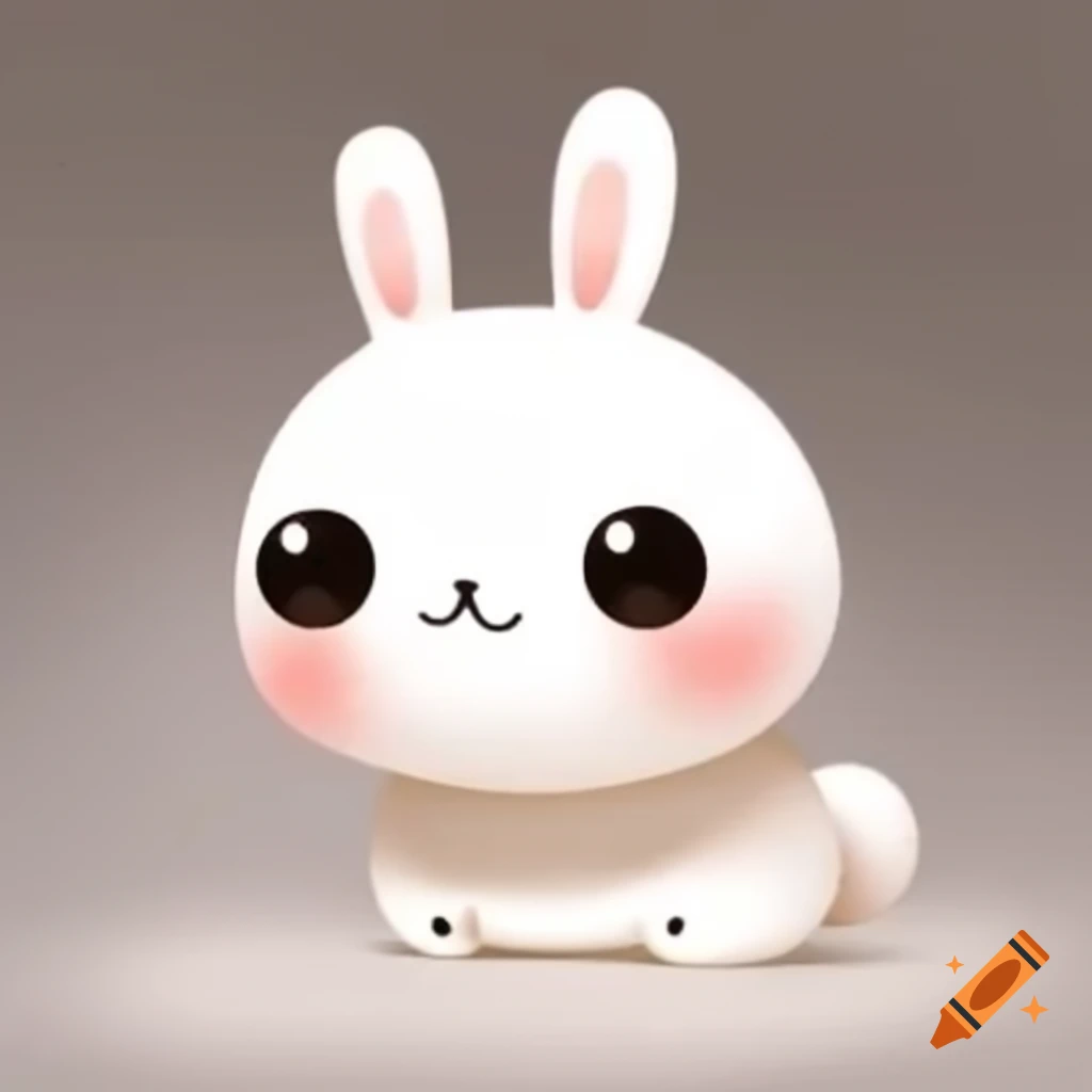 Minimalist cute anthropomorphic small mischievous bunny