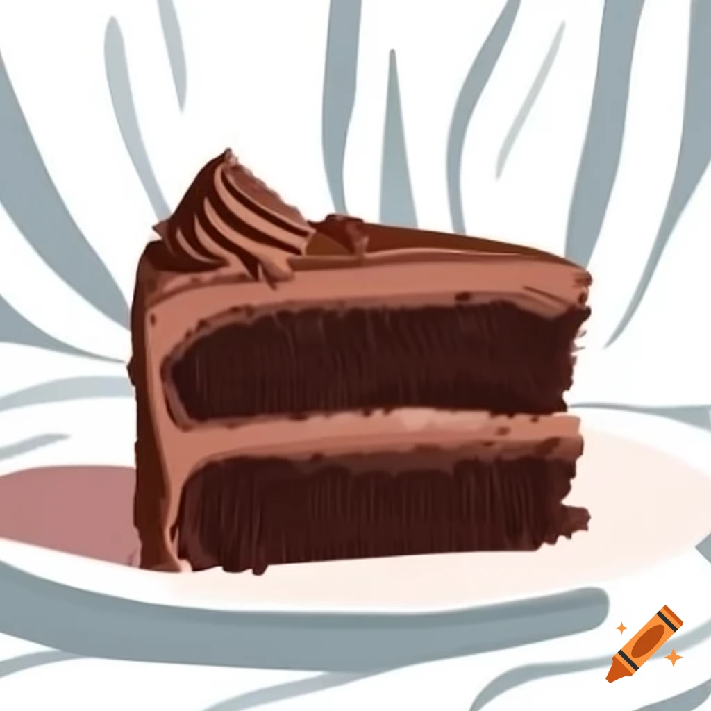 Decadent slice of moist chocolate cake elegantly presented