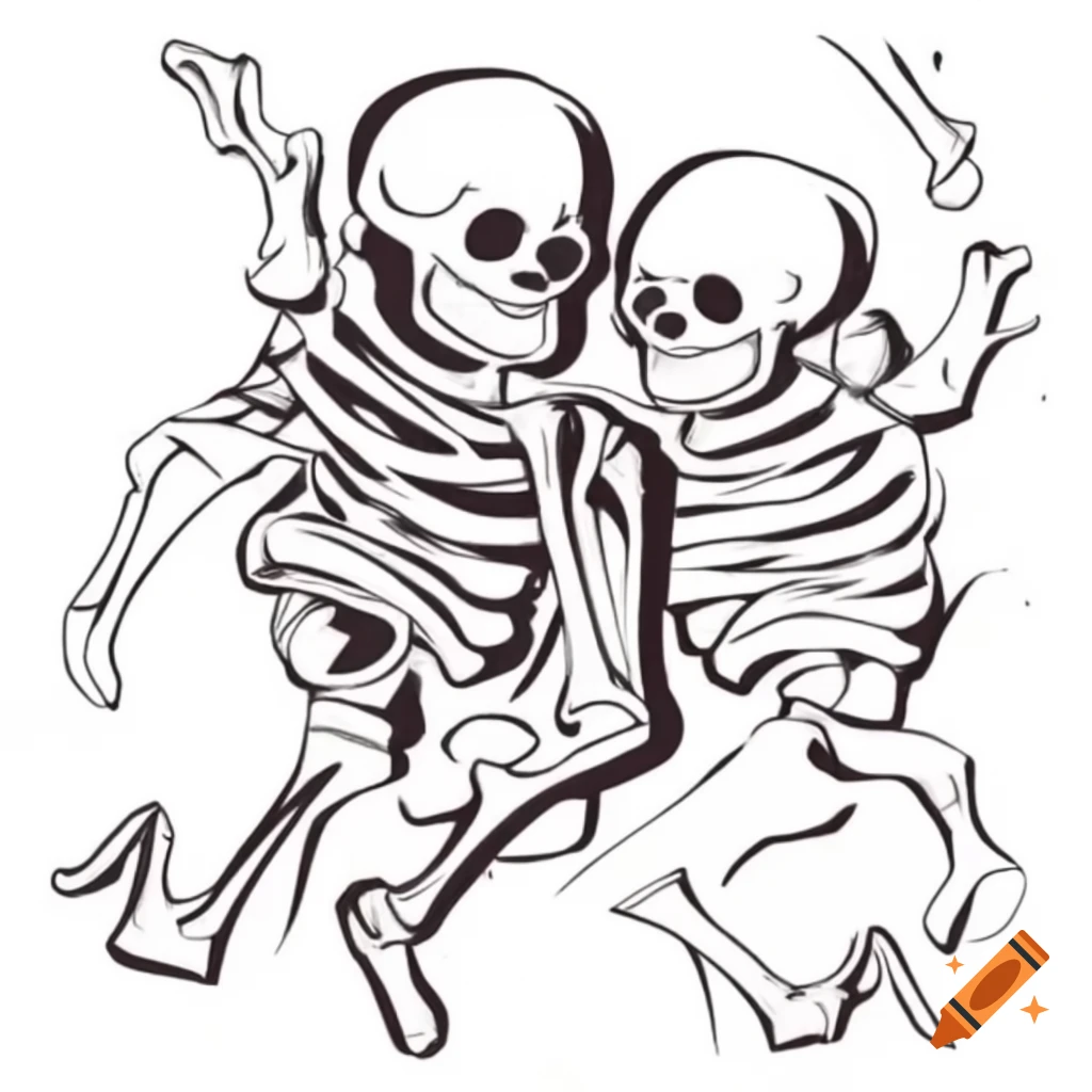 Nihilistic skeletons in chaotic Basquiat-inspired artwork