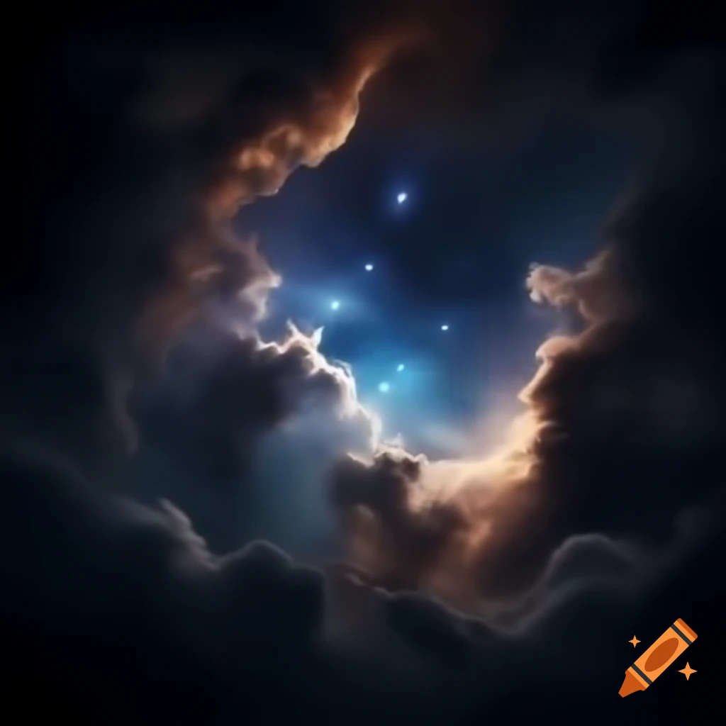 Mysterious dark stars among swirling cosmic clouds