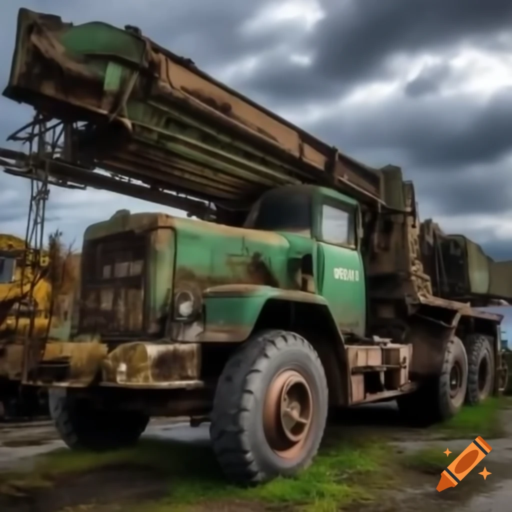 Abandoned Russian heavy equipment transporter