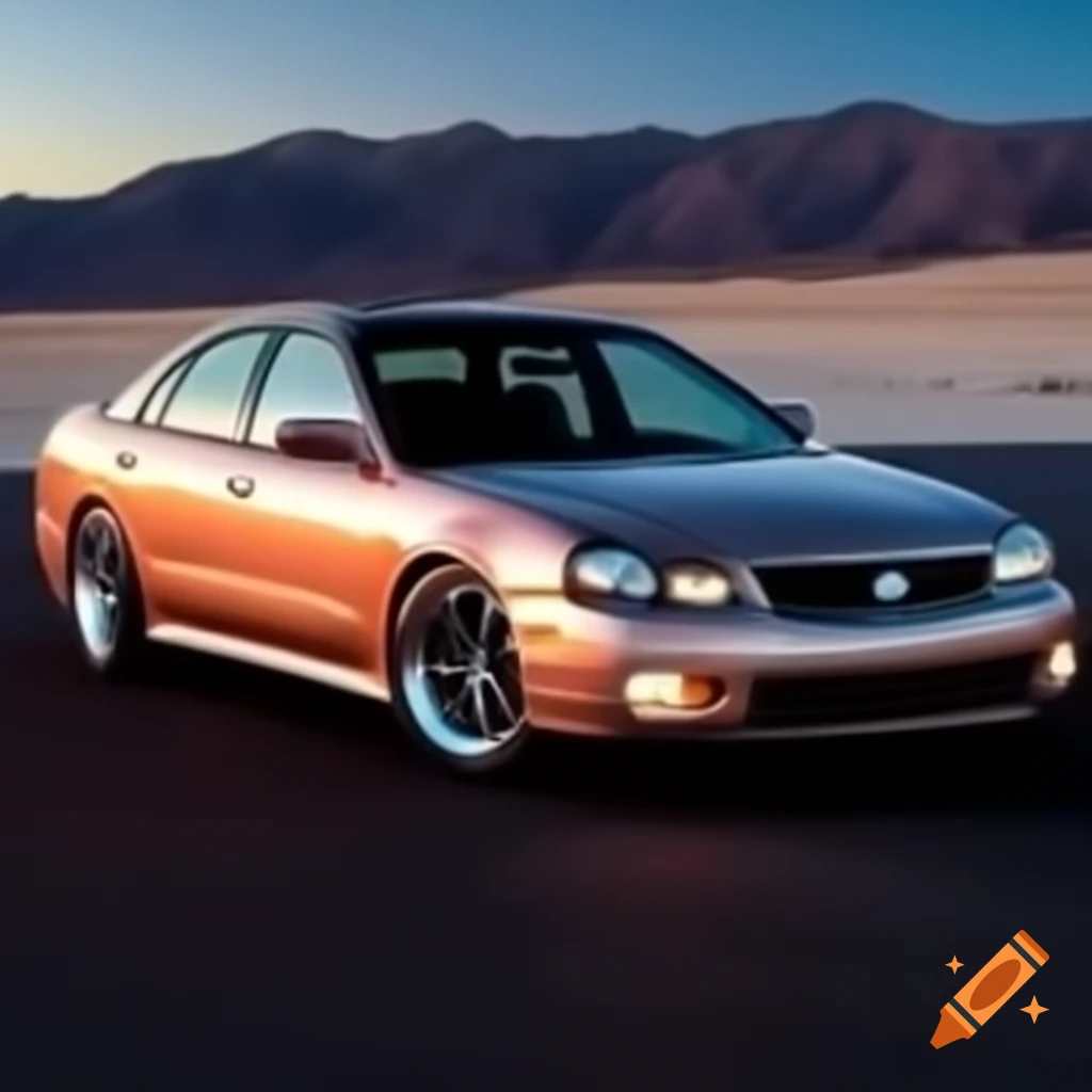 2000 Nissan Maxima highlighted in a vibrant YouTube thumbnail
