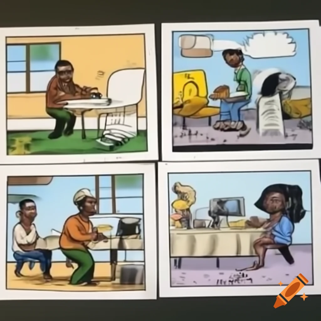 Four-panel comic strip showcasing domestic charity efforts by CICM