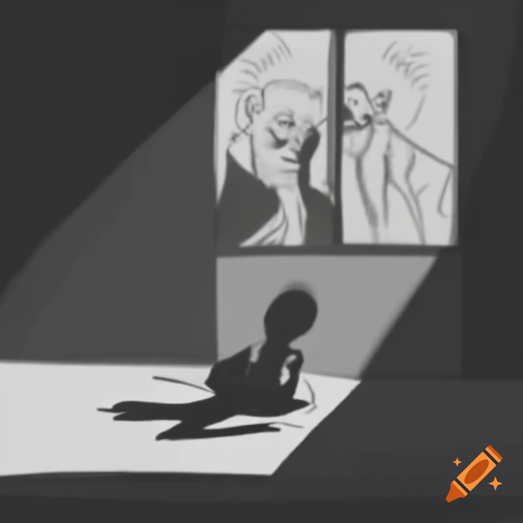 Concept of inner struggle between man and archetypal shadow