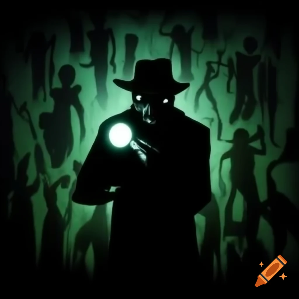 Horror-themed YouTube channel logo with silhouette of man chased by zombies