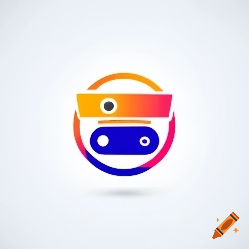 Stylized logo featuring camera lens and augmented reality overlay ...