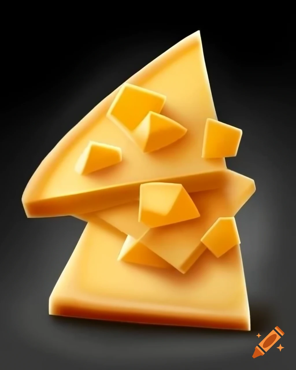 Slices of cheddar cheese arranged