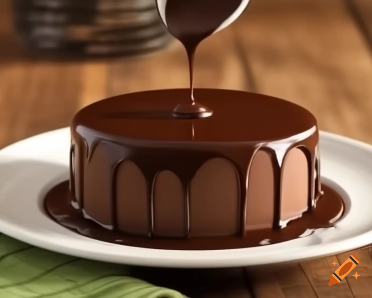Tempting melted mousse chocolate birthday cake in high definition