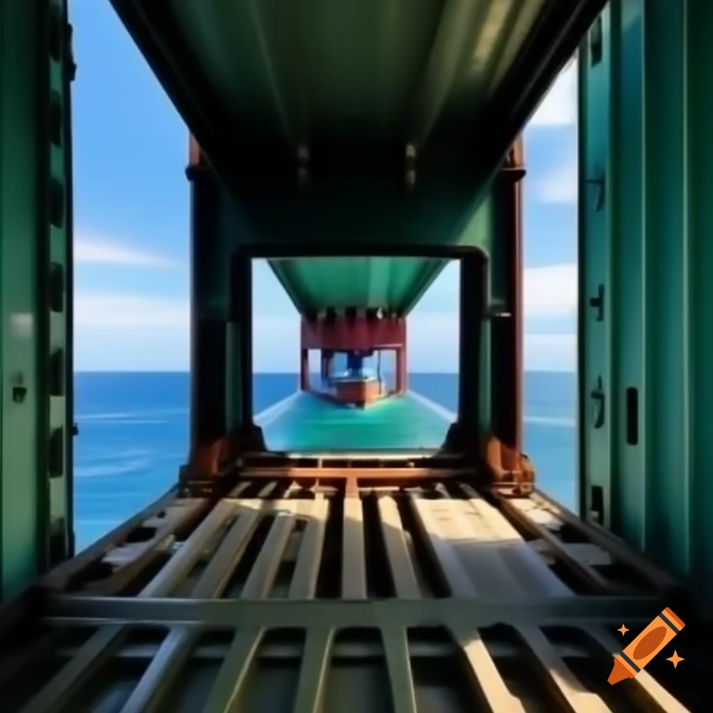 Empty ocean freight container viewed from the side